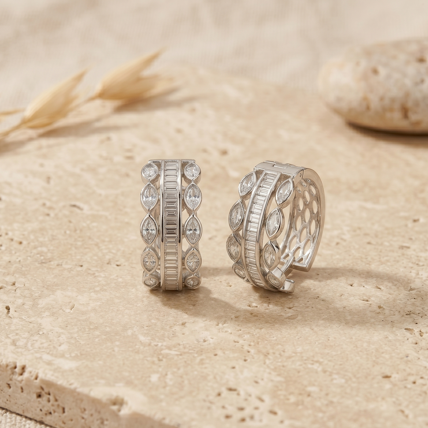 Baguette and Marquise Earrings