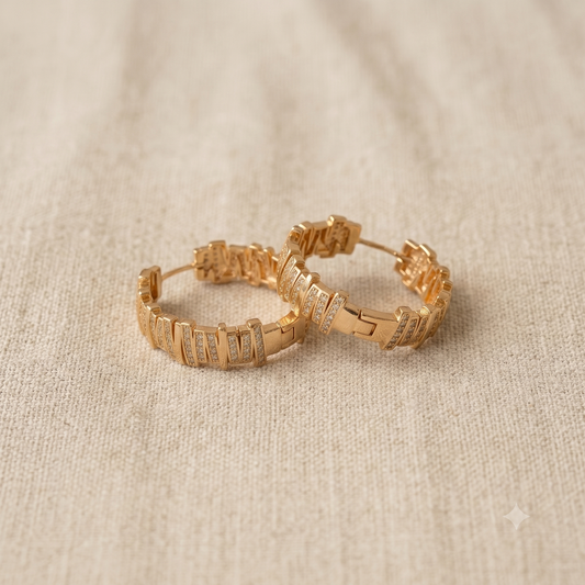 Rose Gold Roman style earrings