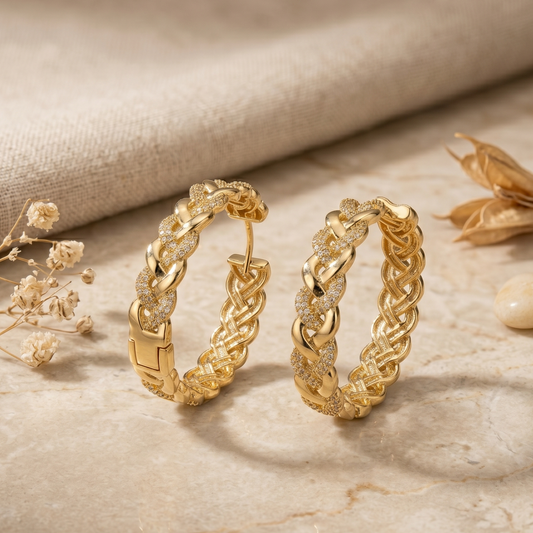 Gold Stylish cross earrings