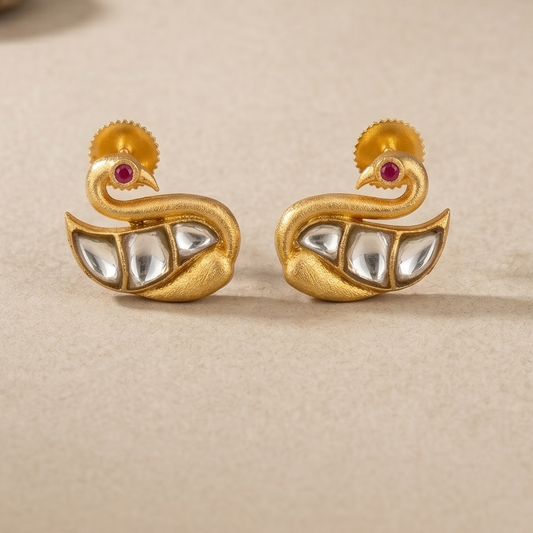 White stone peacock earrings