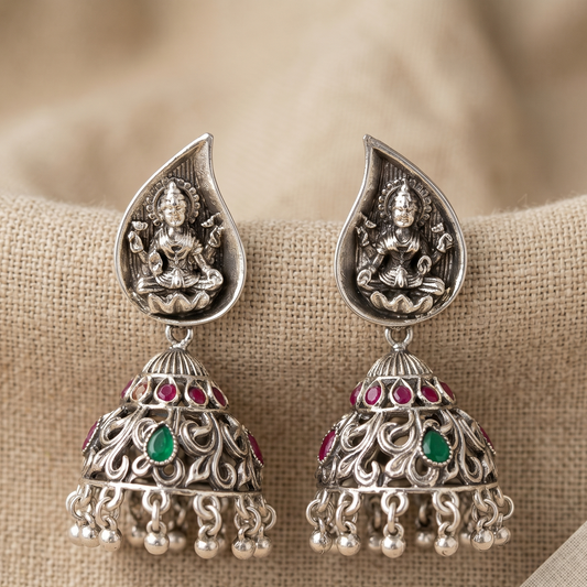 God Printed Jhumki Earrings