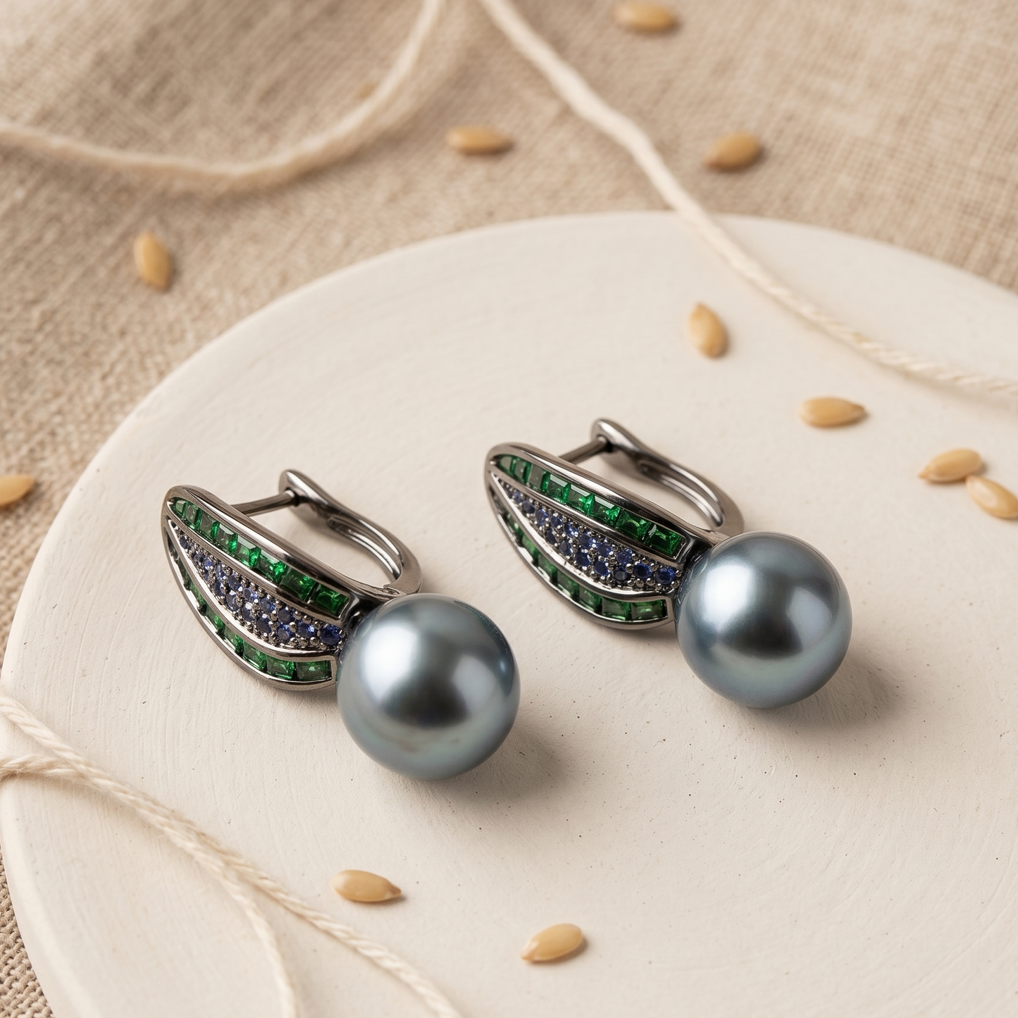 Tahitian Grey Pearl Drop Earrings