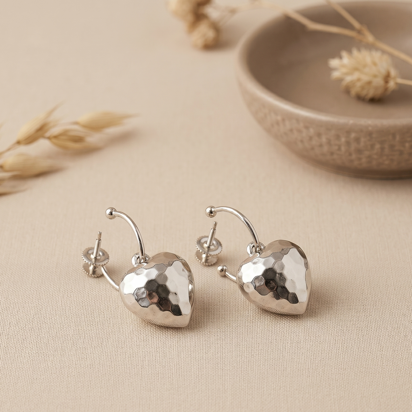 Melted Heart Hoop Earrings