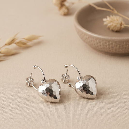 Melted Heart Hoop Earrings