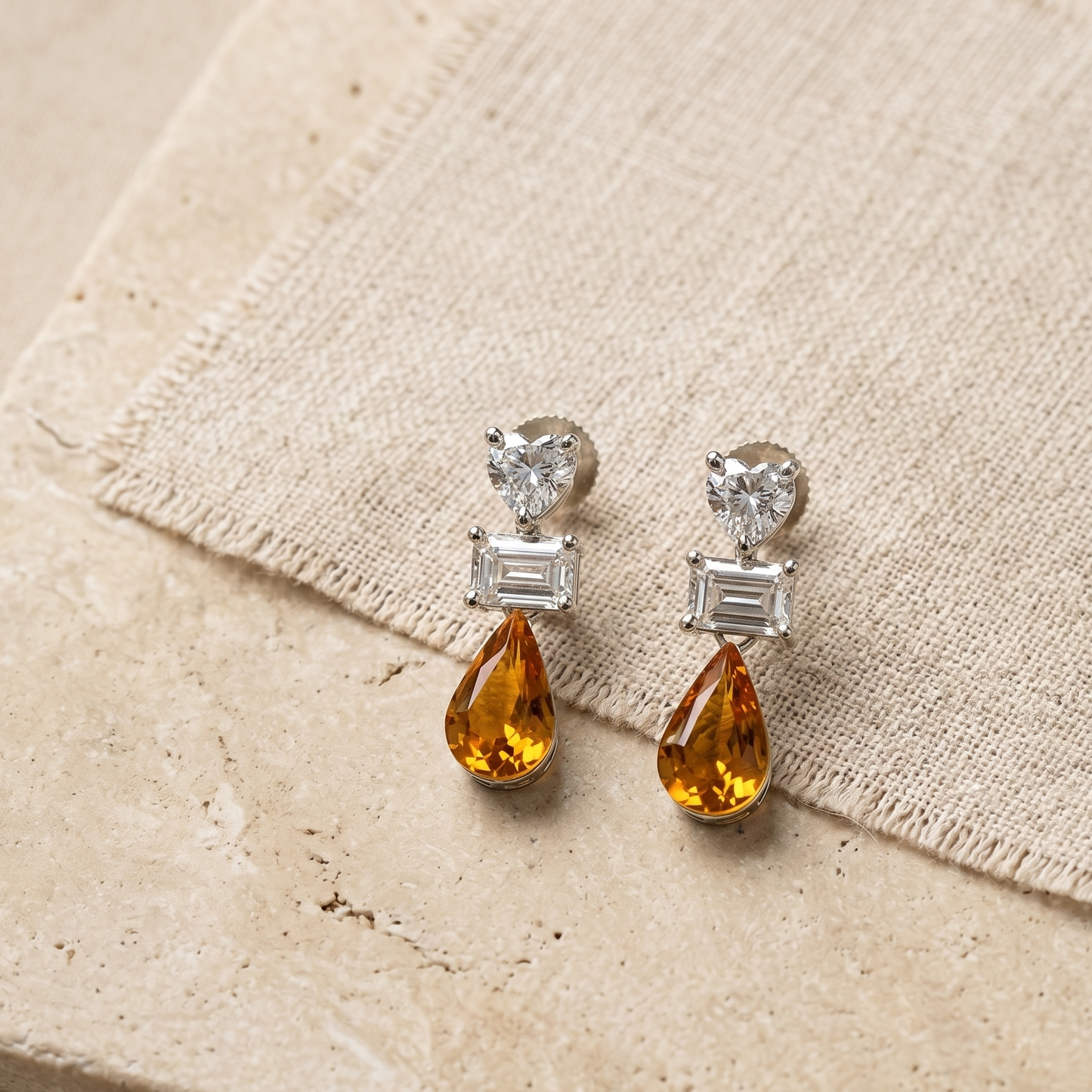 Stone drop earrings