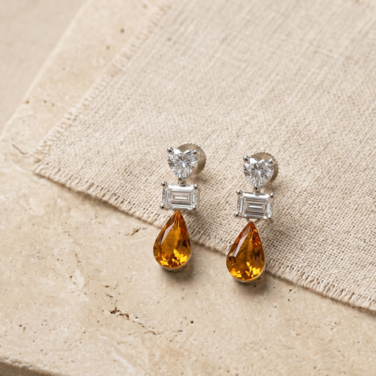 Stone drop earrings