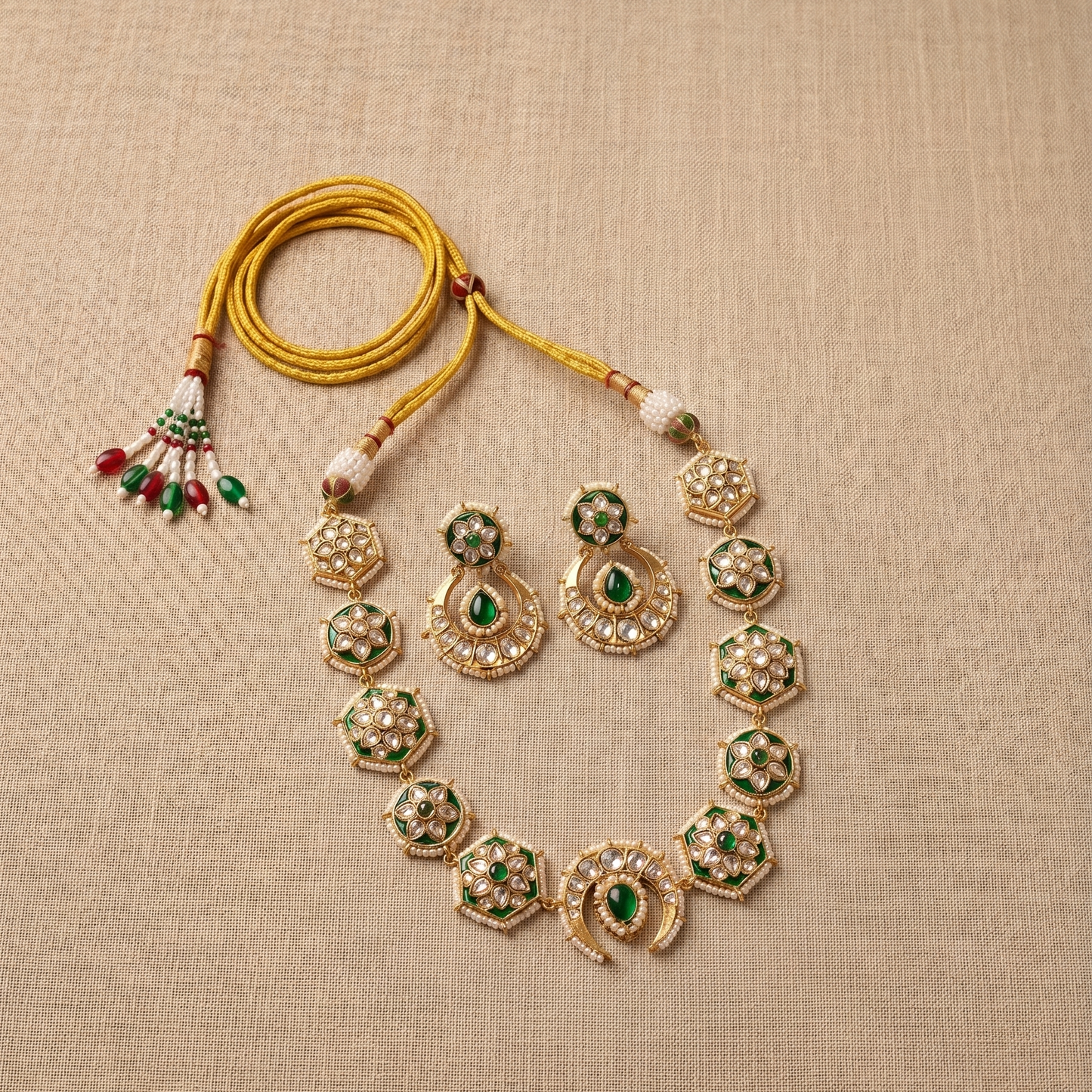 Choker with green stone necklace