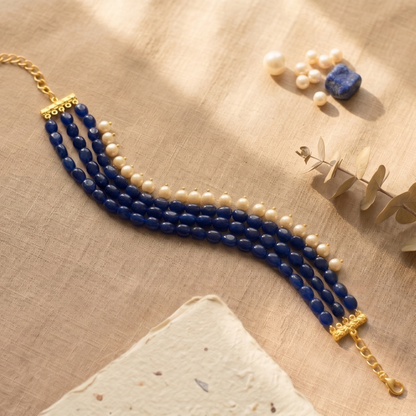 Blue choker necklace