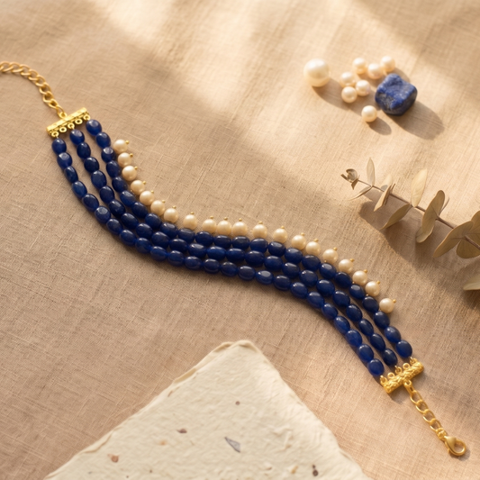 Blue choker necklace