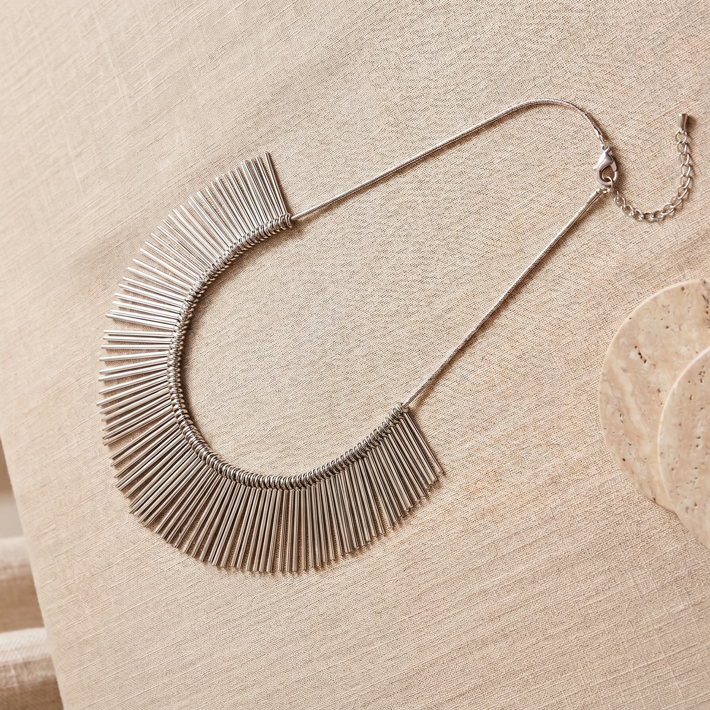 Silver sticks necklace