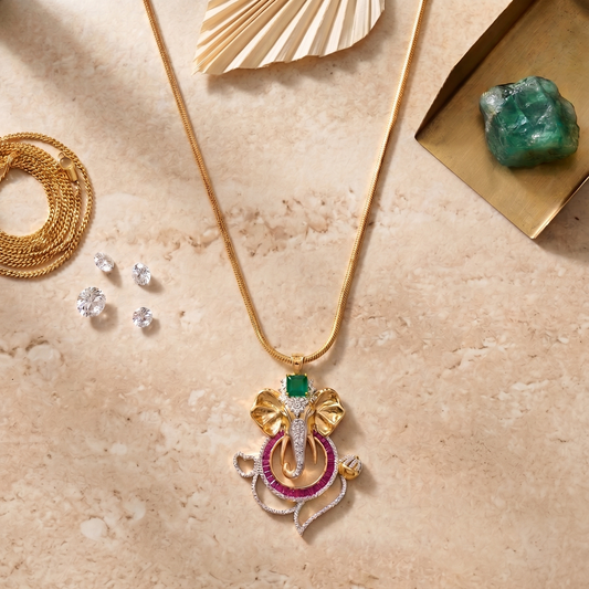 Ganesh pendant chain necklace