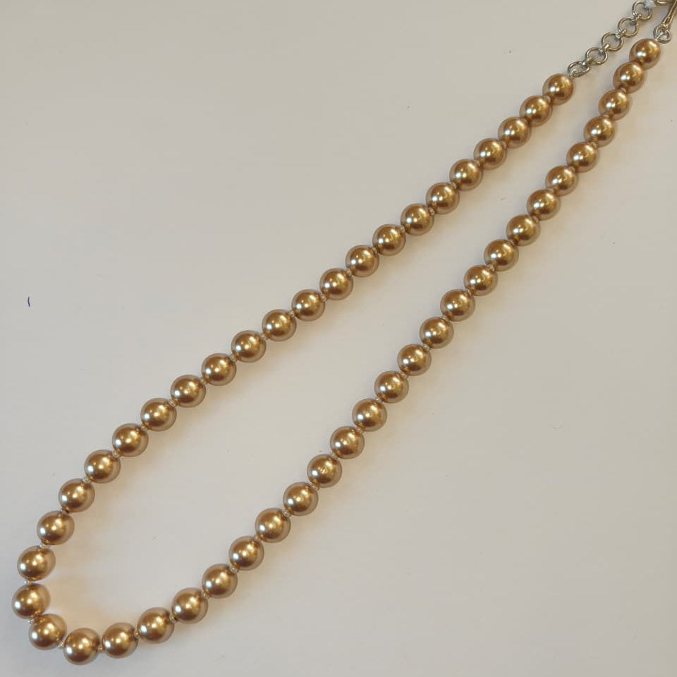 Gold Toned Small Pearls Necklace