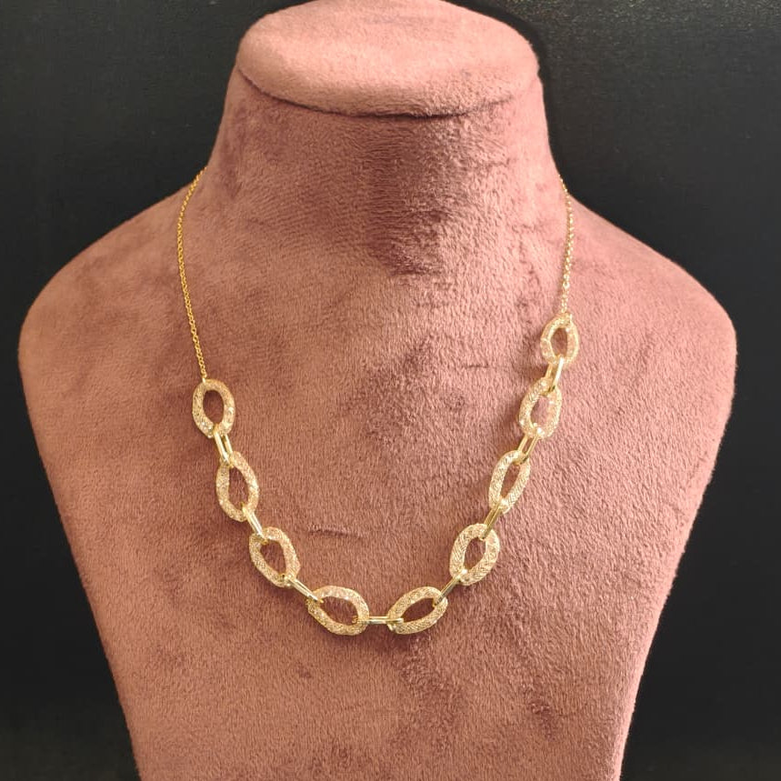 Dull Gold Modern Chain Necklace