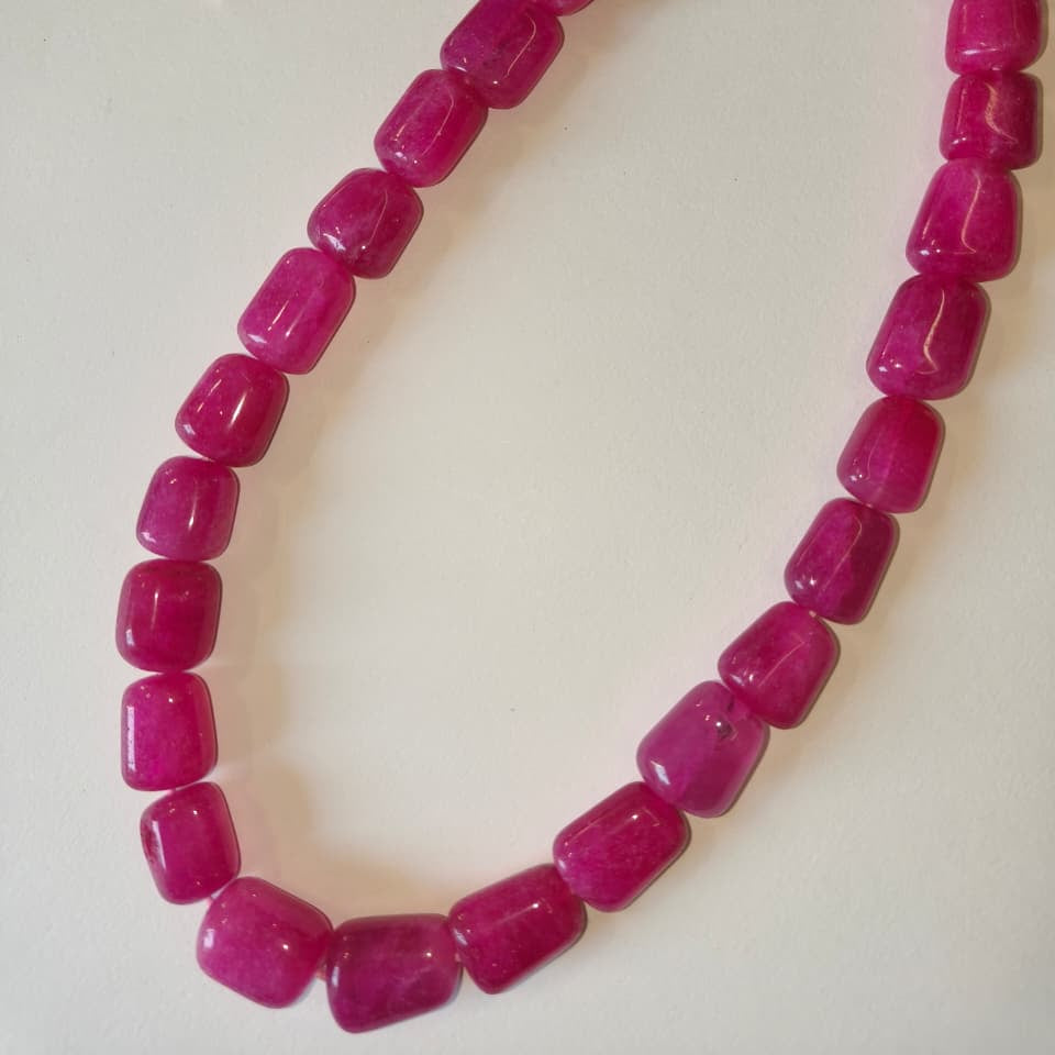 Ruby Coloured Stone Necklace