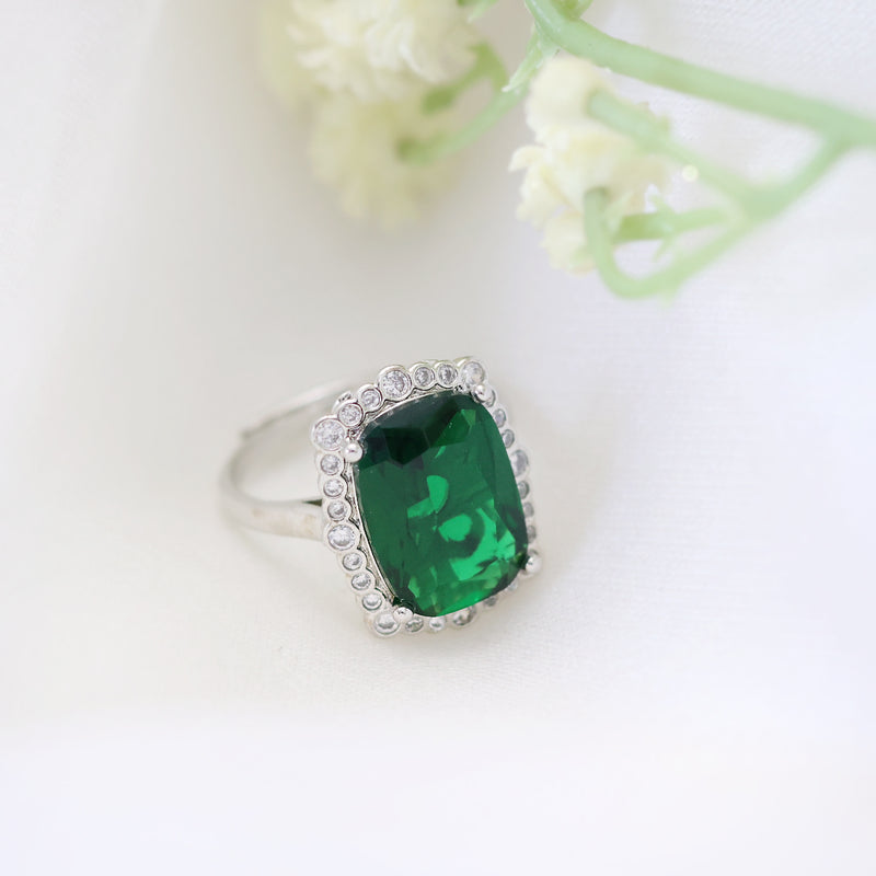 Green Stone Studded Ring