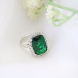 Adjustable Emerald Stone Studded Ring
