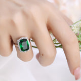 Adjustable Emerald Stone Studded Ring