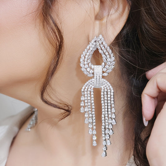 Marquis Zirconia Drop Earrings