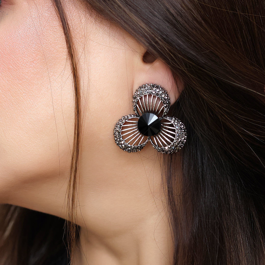 Samara Antique Flower Stud Earrings