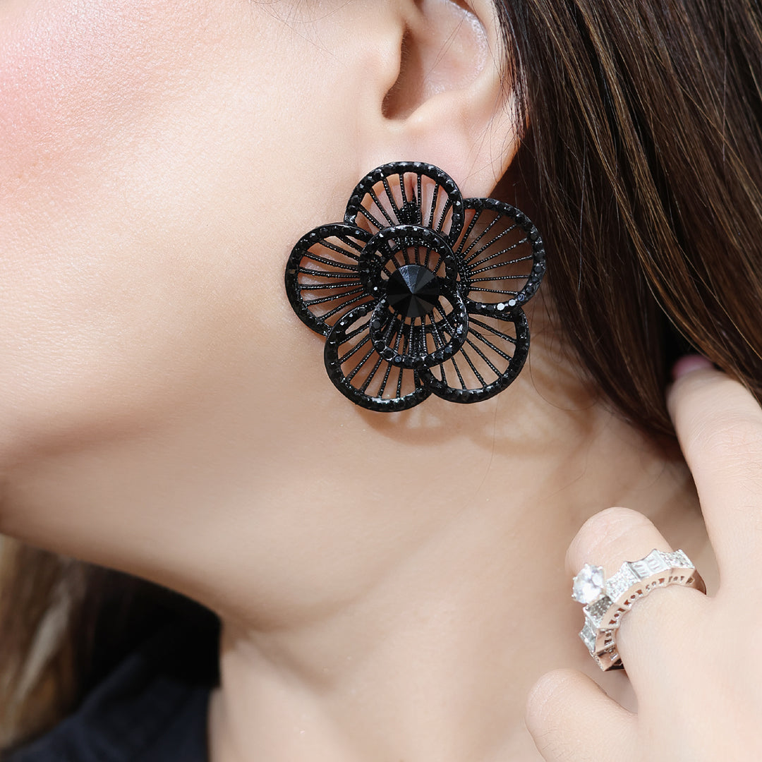 Black Floret Studs