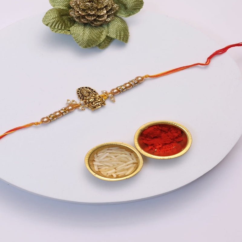 Ganesha Gold Beads Rakhi