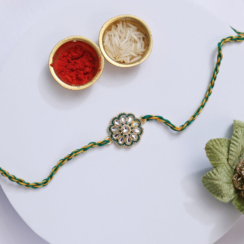 Kundan Flower Rakhi