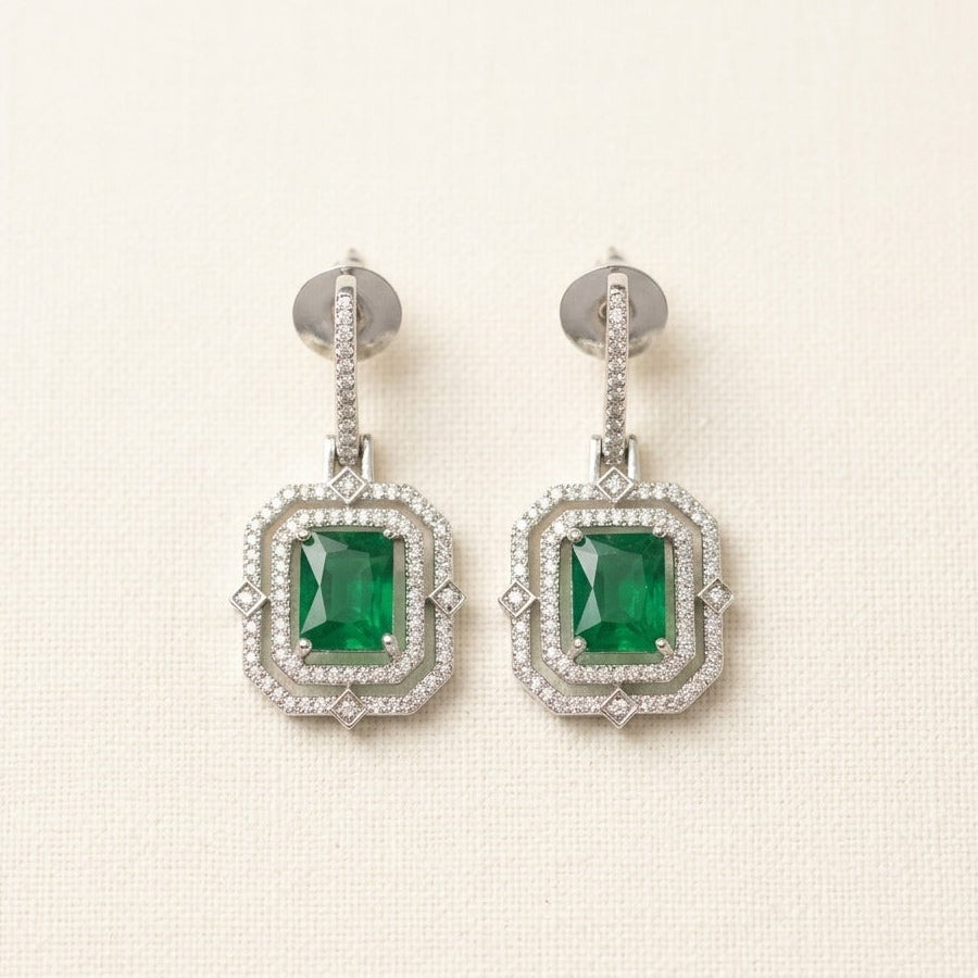 Nikashi emerald drop earring