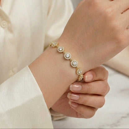 Two Toned Zirconia Tennis Bracelet