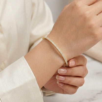 Silver Slim Pointer Thin Bracelet cum Bangle