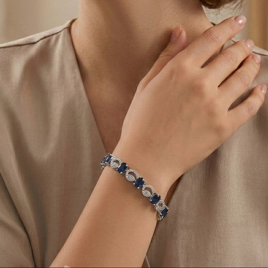 Kaia Blue Toned Zirconia Bracelet