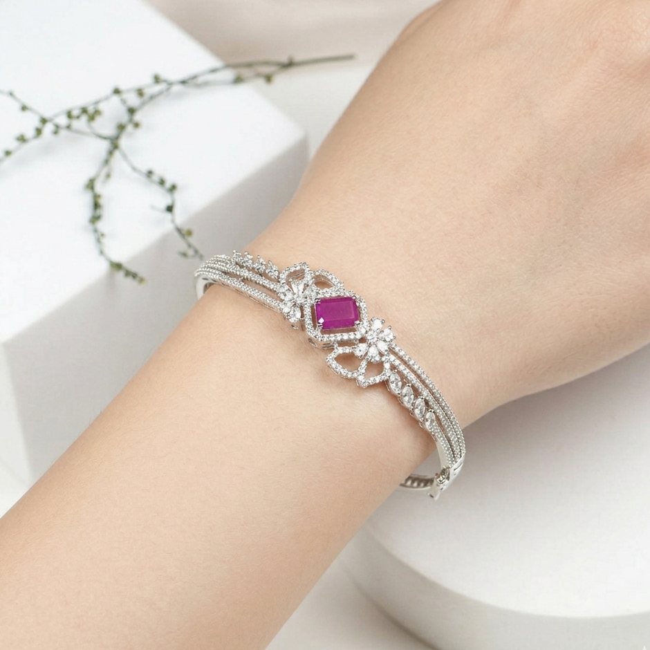 Aadhya Pink Stone Zirconia Bracelet
