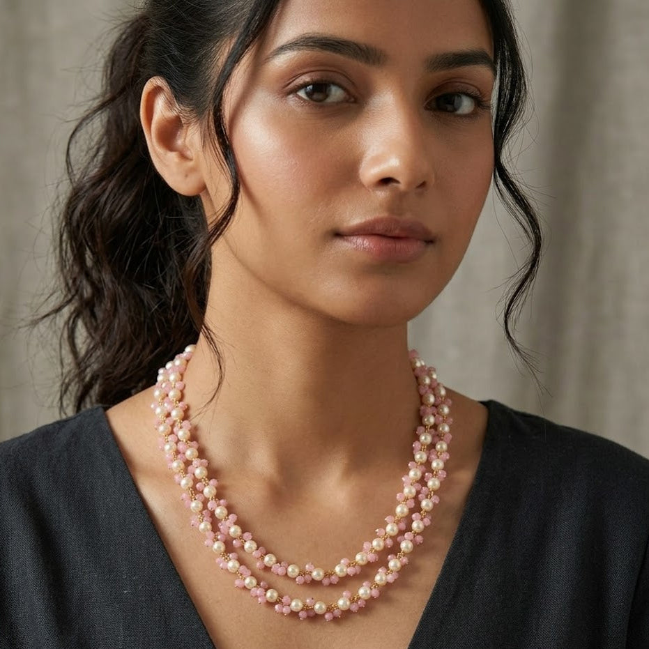 Pearl And Pink Necklace