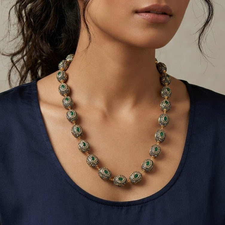 Green Metallic Necklace