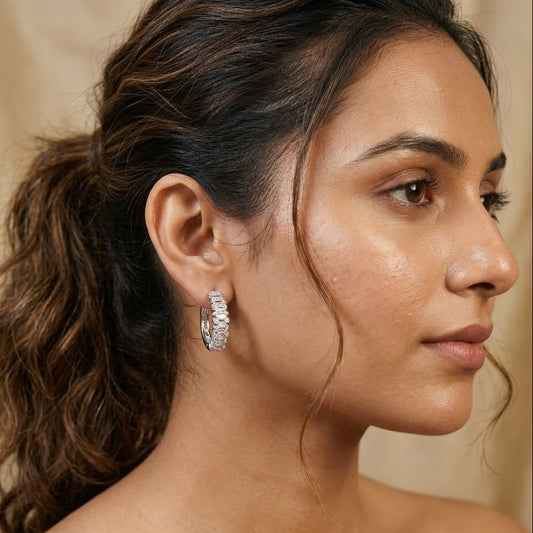 Reeti Zirconia Hoop Earrings