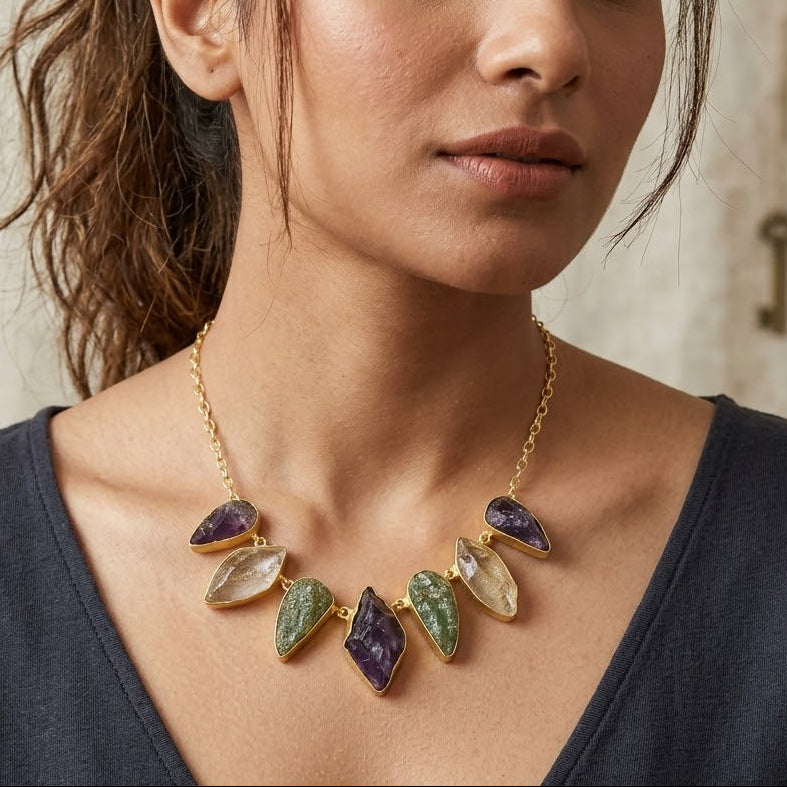 Natural Stone Multi Necklace