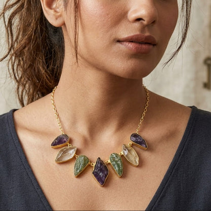 Natural Stone Multi Necklace