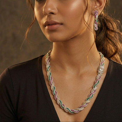Multi Colour AD Necklace