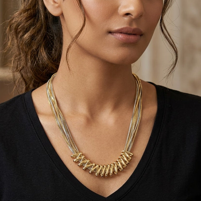 Modern Multi Chain Necklace