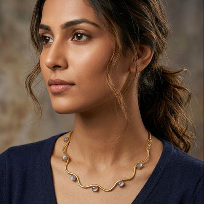 Purple Stone Modern Necklace