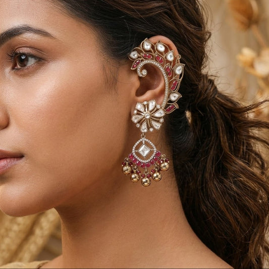 Kundan Polki Earcuffs