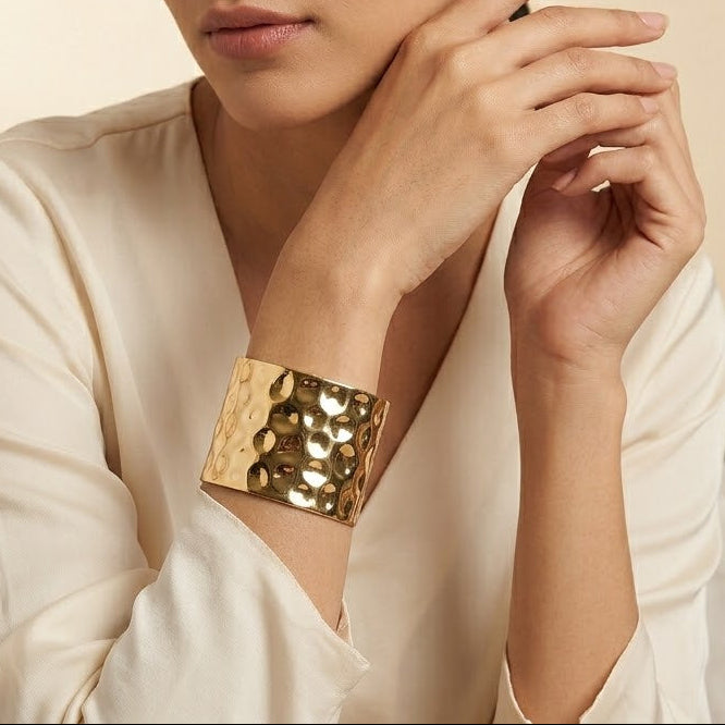 Engraved Broad Cuff Bracelet