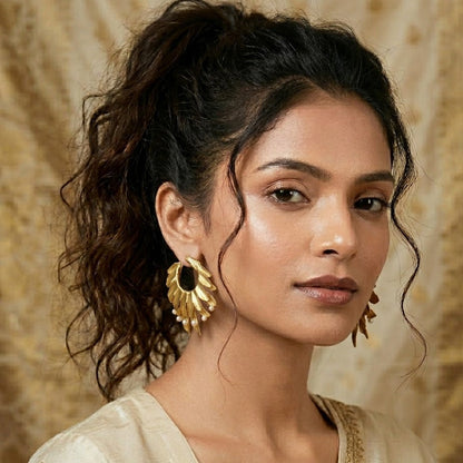 Pearl Gold Hoop Earrings
