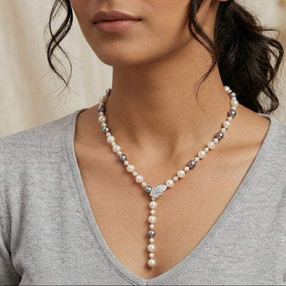Garima Grey Brooch Necklace