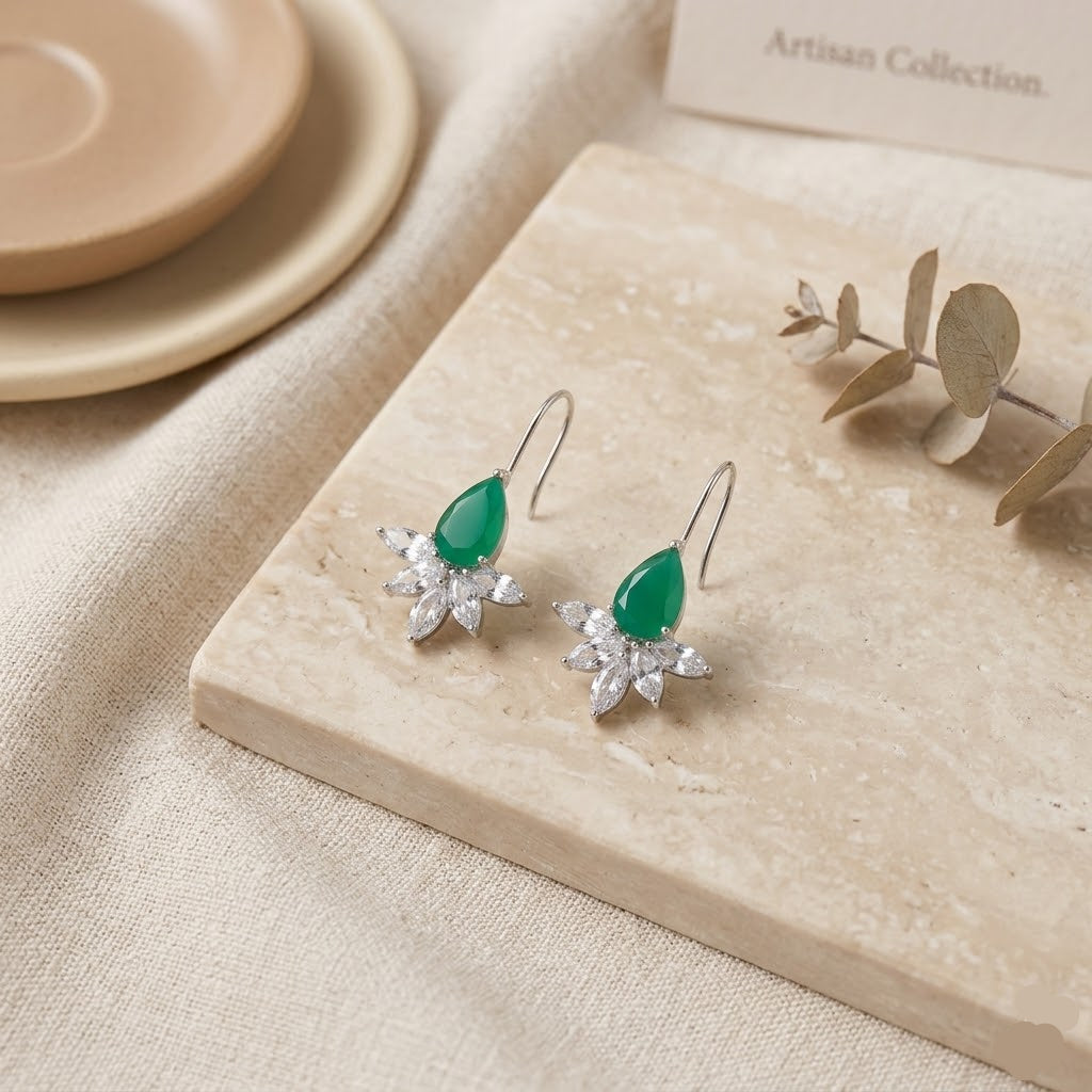 Green Hoop Style earrings