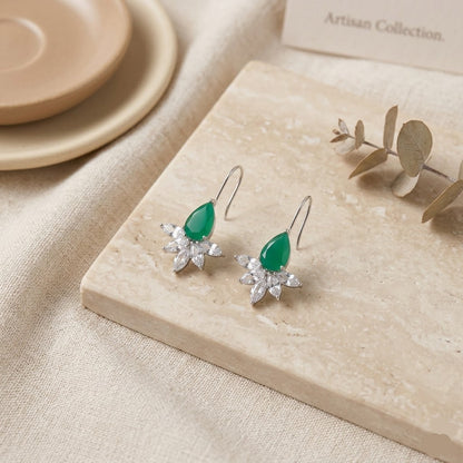 Green Hoop Style earrings
