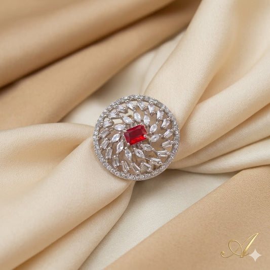 Sanchita Pink stone Zirconia Adjustable Ring