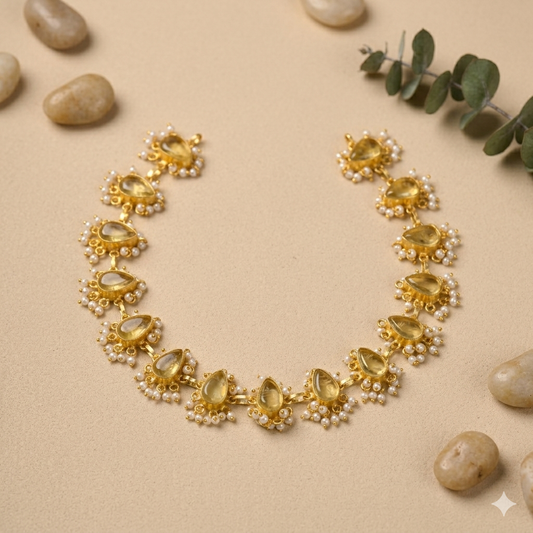 Quartz and Pearl Necklace
