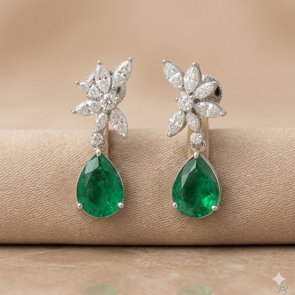 Nikita Zirconia emerald Drop Earrings