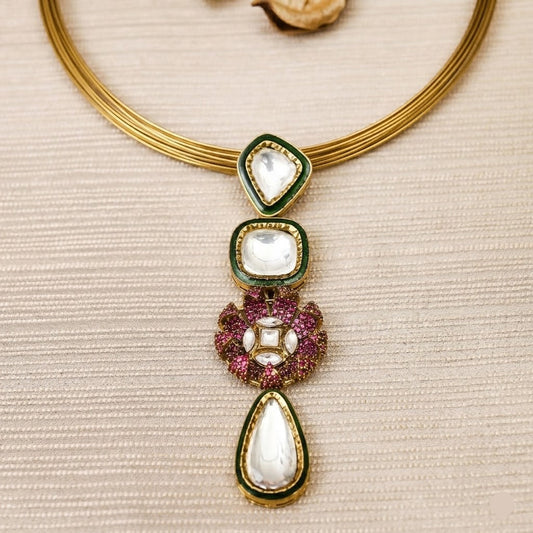 Uncut Polki Hasli Necklace Set
