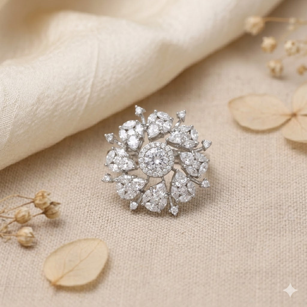 Alana Zirconia Adjustable Cocktail Ring